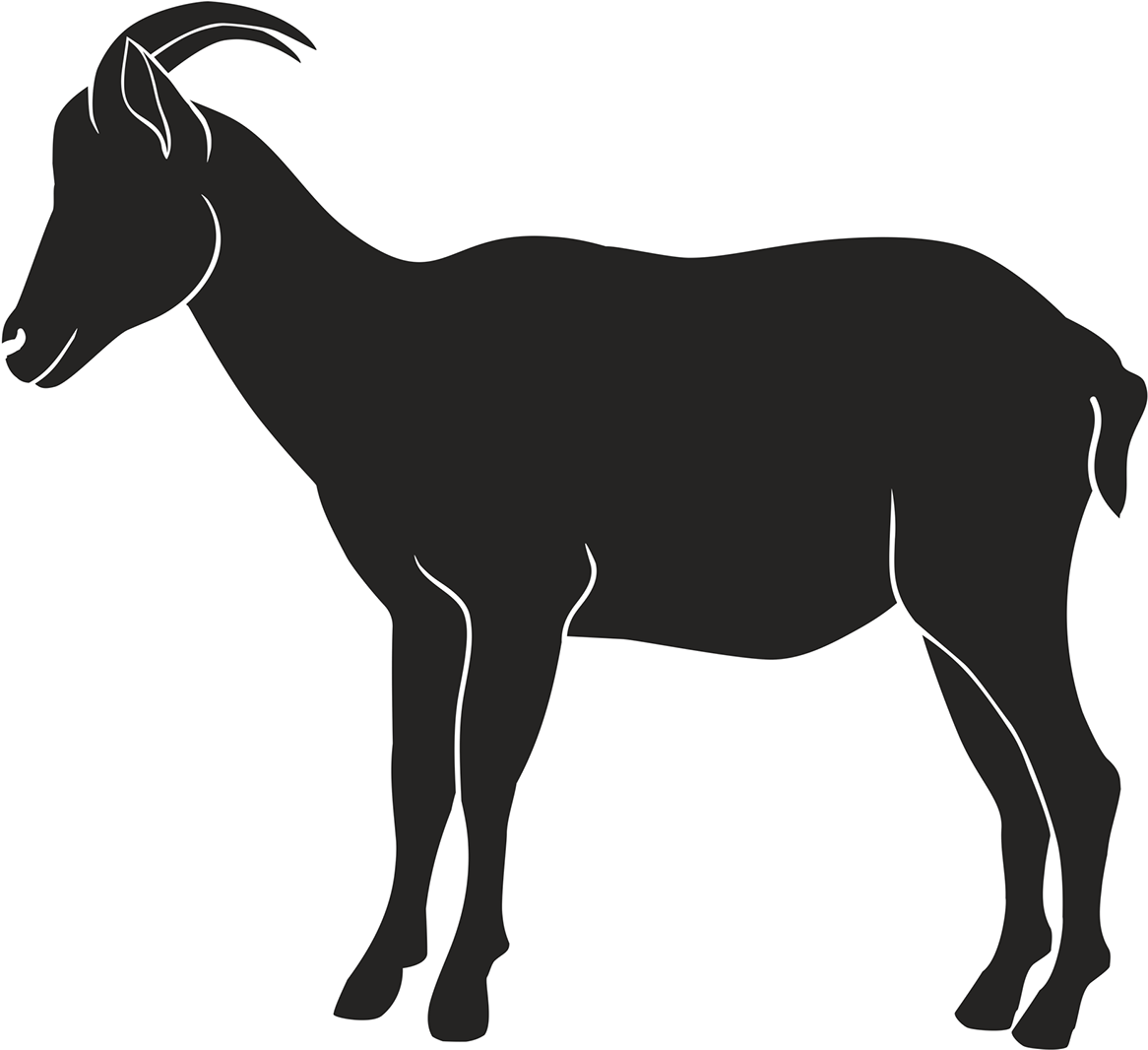 Nilgiri Tahr - Bulldog Silhouette (1200x1106), Png Download