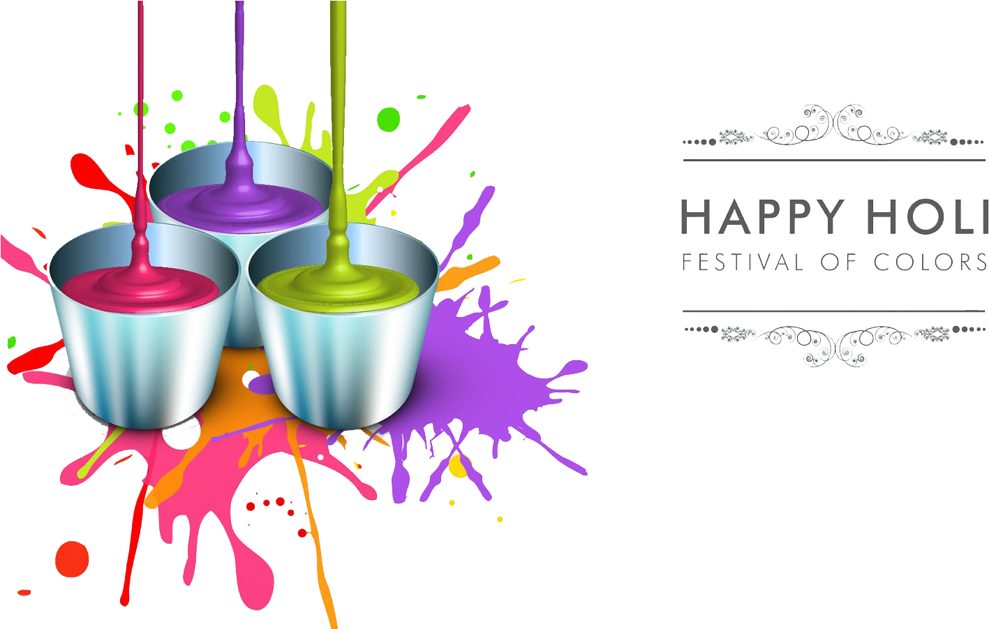 Happy Holi Images 2018 (1600x900), Png Download