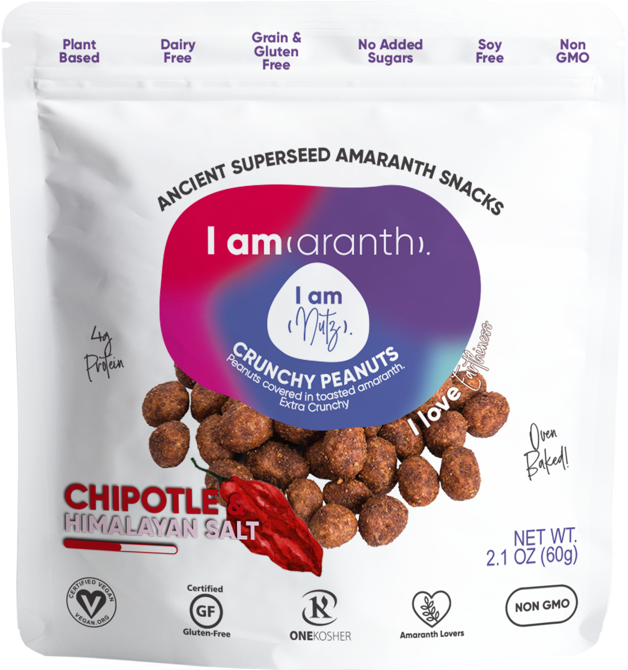 Chipotle & Himalayan Salt Crunchy Peanuts - Almond (2558x2813), Png Download