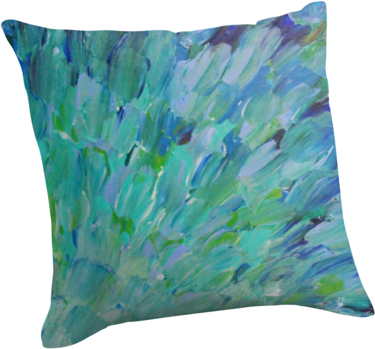 Ocean Themes, Peacock Feathers, Throw Pillows, Teal, - Cushion (875x875), Png Download
