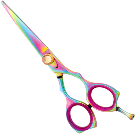 Professional Barber Scissor Titanium Coated - Scissors (600x600), Png Download