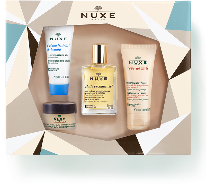 Gift Set With Dry Oil, Lip Balm, Hand Cream & Moisturising - Nuxe Best Seller Set (800x800), Png Download