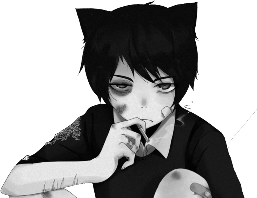 #anime #animeboy #depressed - Boy Sad Foto De Anime (1024x932), Png Download