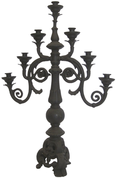 G034 Cast Iron Candle Menorah - Chandelier (576x768), Png Download