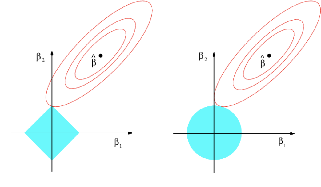 Comparison Of Ridge And Lasso Solutions From The Optimization - Circle (1073x641), Png Download