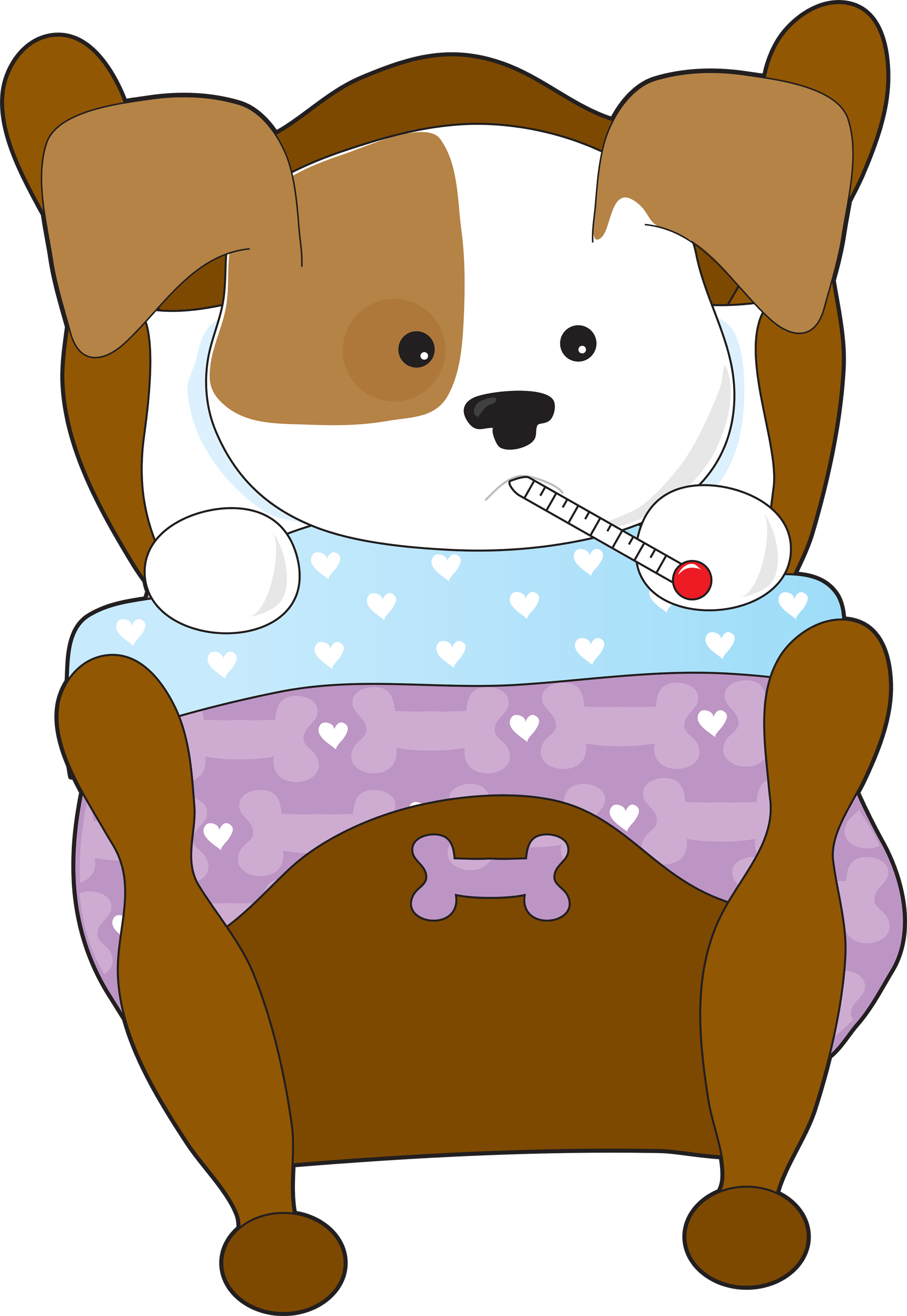 Sick-dog - Sick Dog Cartoon (1654x2400), Png Download