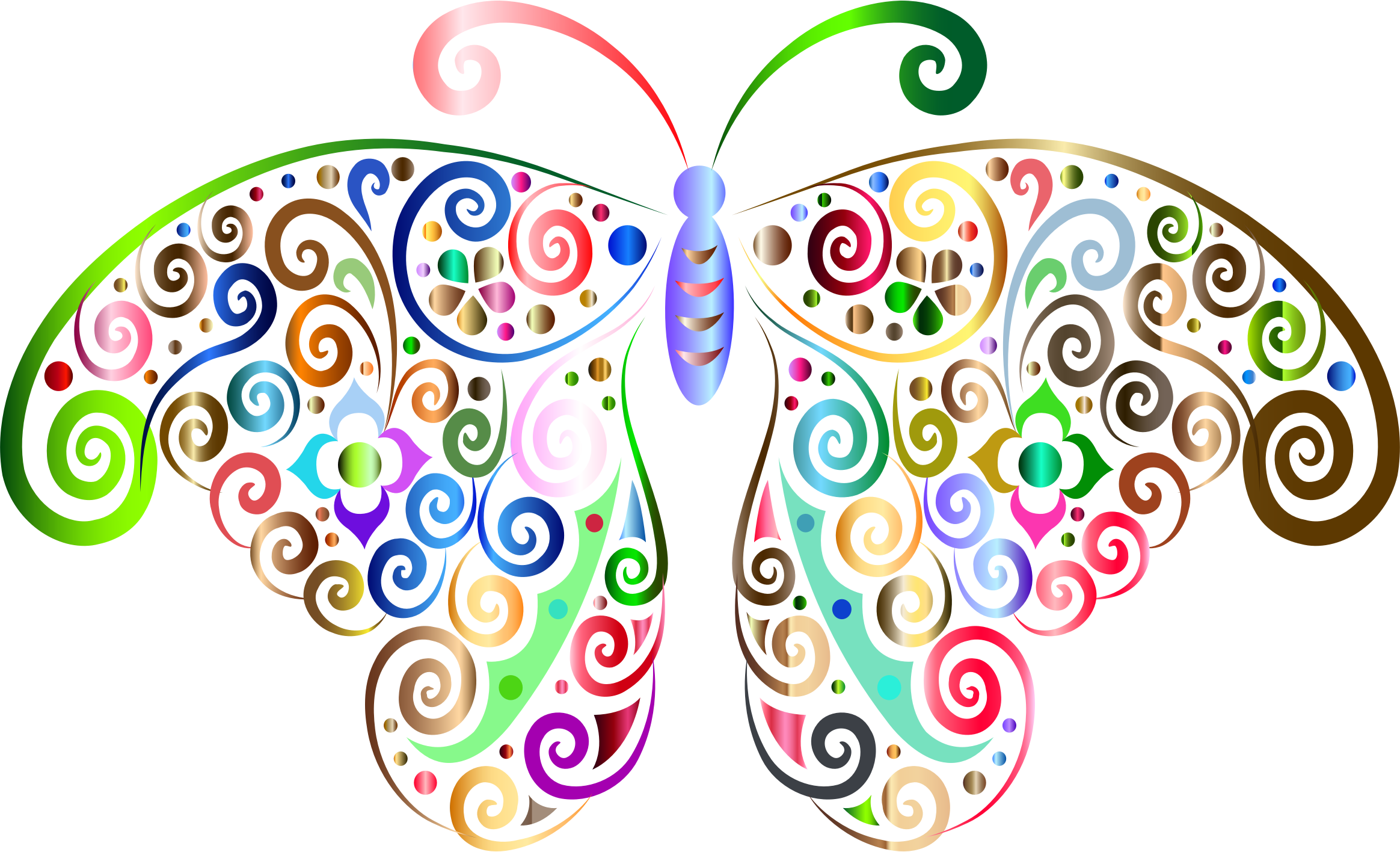 This Free Icons Png Design Of Prismatic Floral Flourish (2328x1416), Png Download