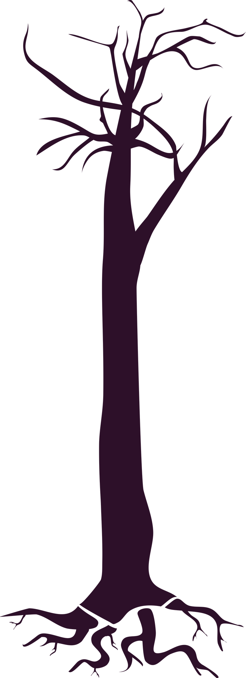 Tree Branch Clipart - Silhouette (858x2361), Png Download