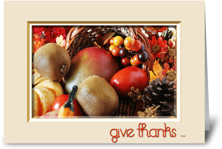 Thanksgiving Cornucopia Greeting Card - Picture Frame (848x698), Png Download