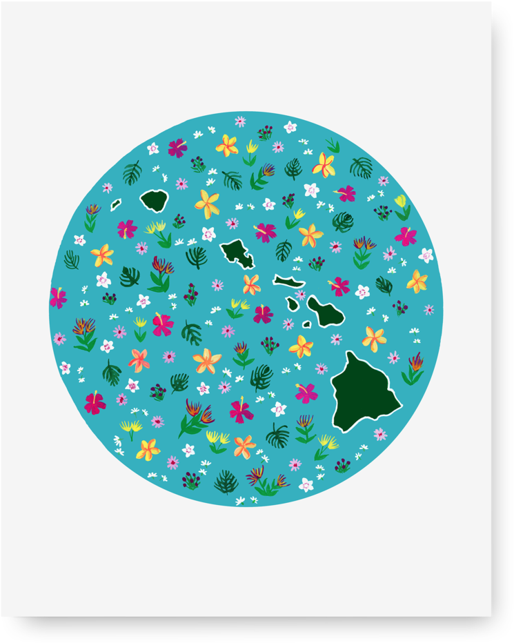 Hawaii- The Aloha State Art Print - Circle (1000x1000), Png Download