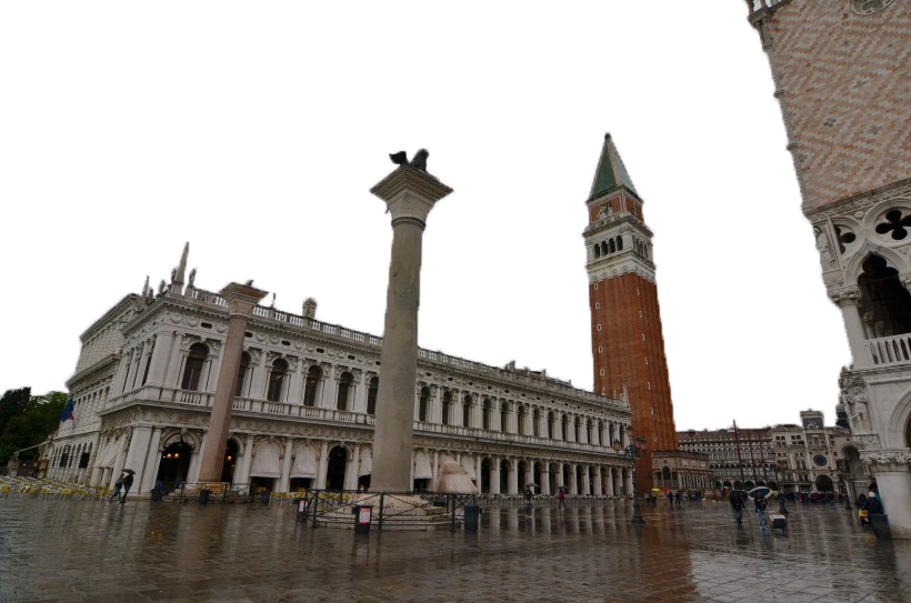 Public Square In Italy On A Rainy Day Png Image - Piazza San Marco (820x543), Png Download