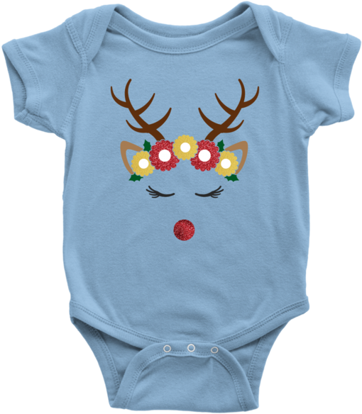 Flower Crown Reindeer Onsie - Architects Design The Cutest Babies (600x600), Png Download