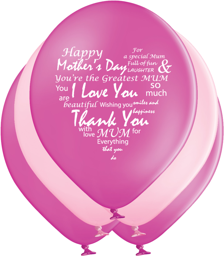 Latex Preprinted Mother's Day Balloons - Balloon (831x1024), Png Download