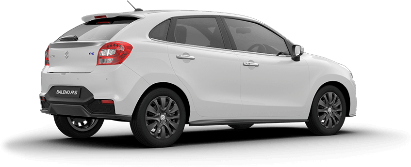 Baleno Rs Arctic White Car Back Side View - Baleno Rs Silver Color (1090x536), Png Download
