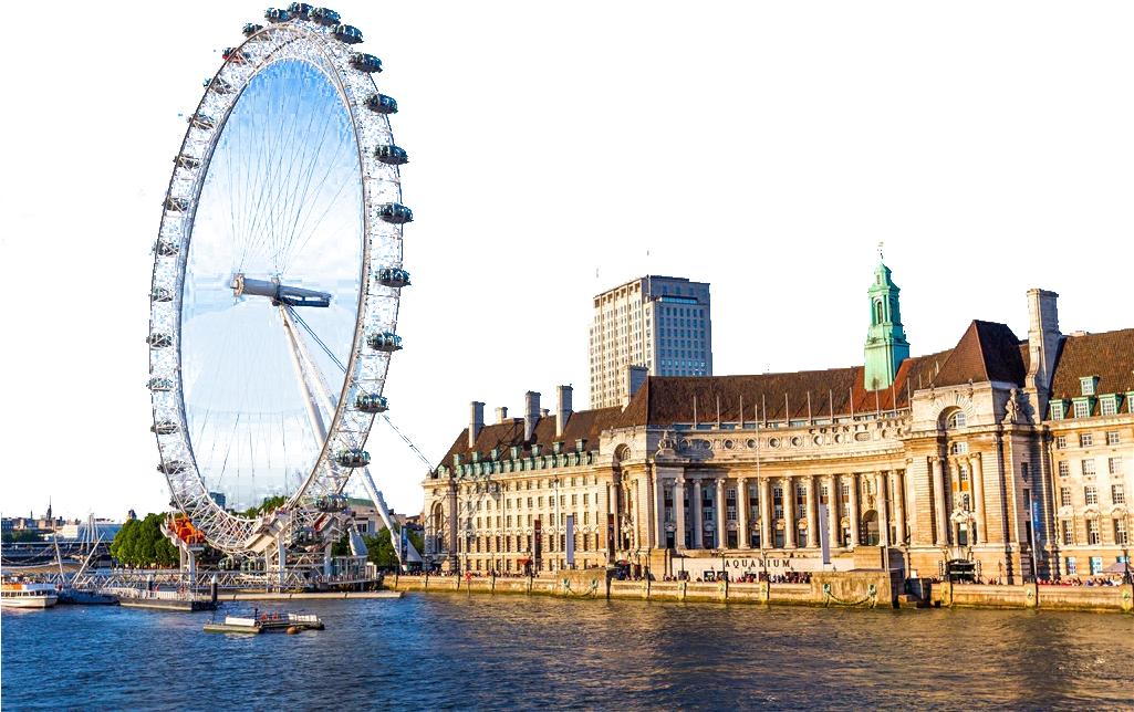 Ferris Wheel In Paris - London Eye (1024x701), Png Download