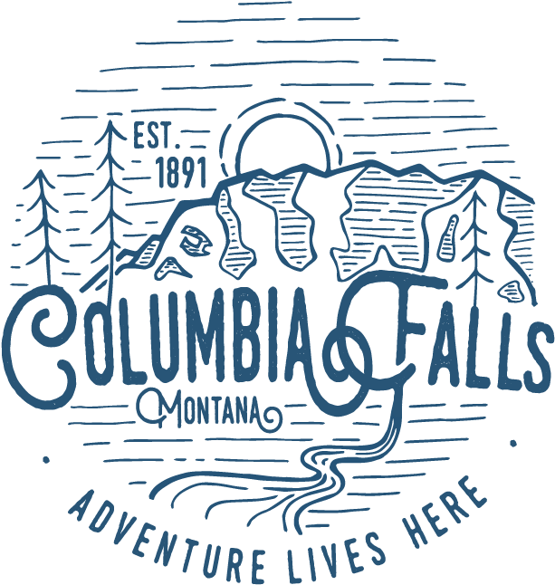 Columbia Falls Adventure Lives Here Logo - Illustration (720x720), Png Download
