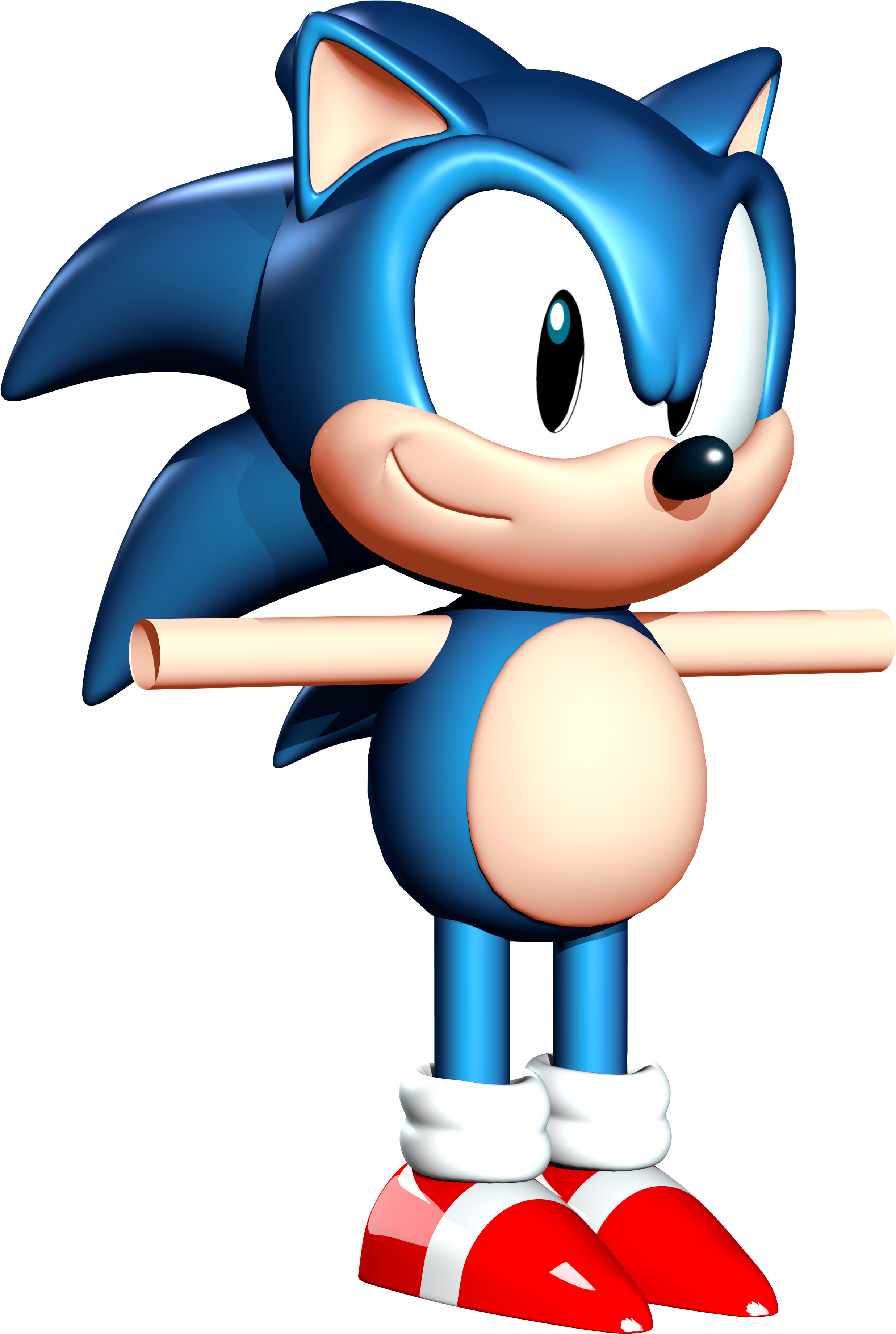 Classic Usa Sonic 3d Model - Sonic Classic 3d (3840x3840), Png Download