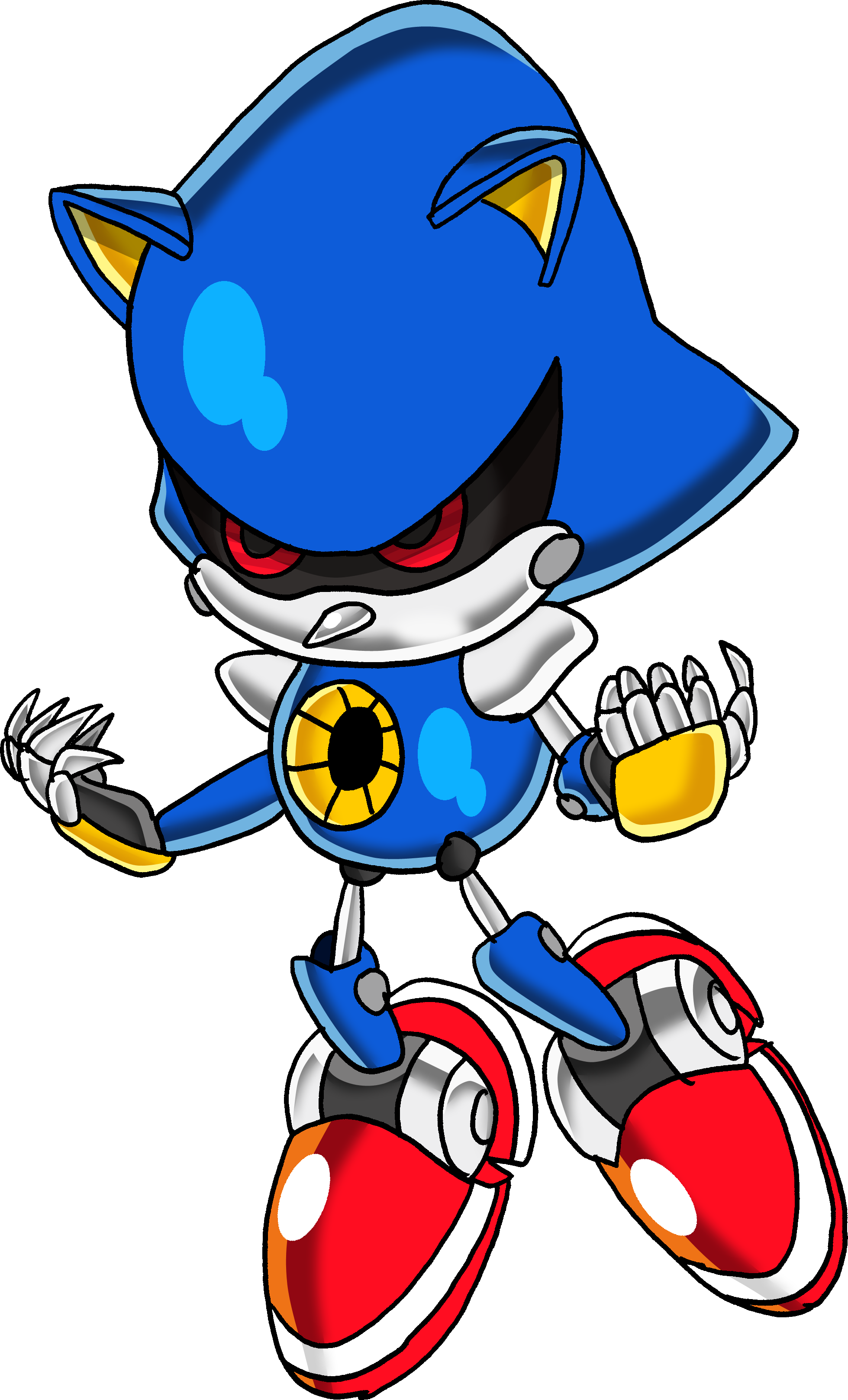 Image Classic Metal Sonic Tails19950 Png Sonic News - Classic Metal Sonic Art (1959x3233), Png Download