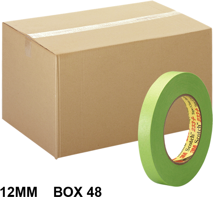 3m 233 Masking Tape Green 12mm X 50m - Box (720x720), Png Download