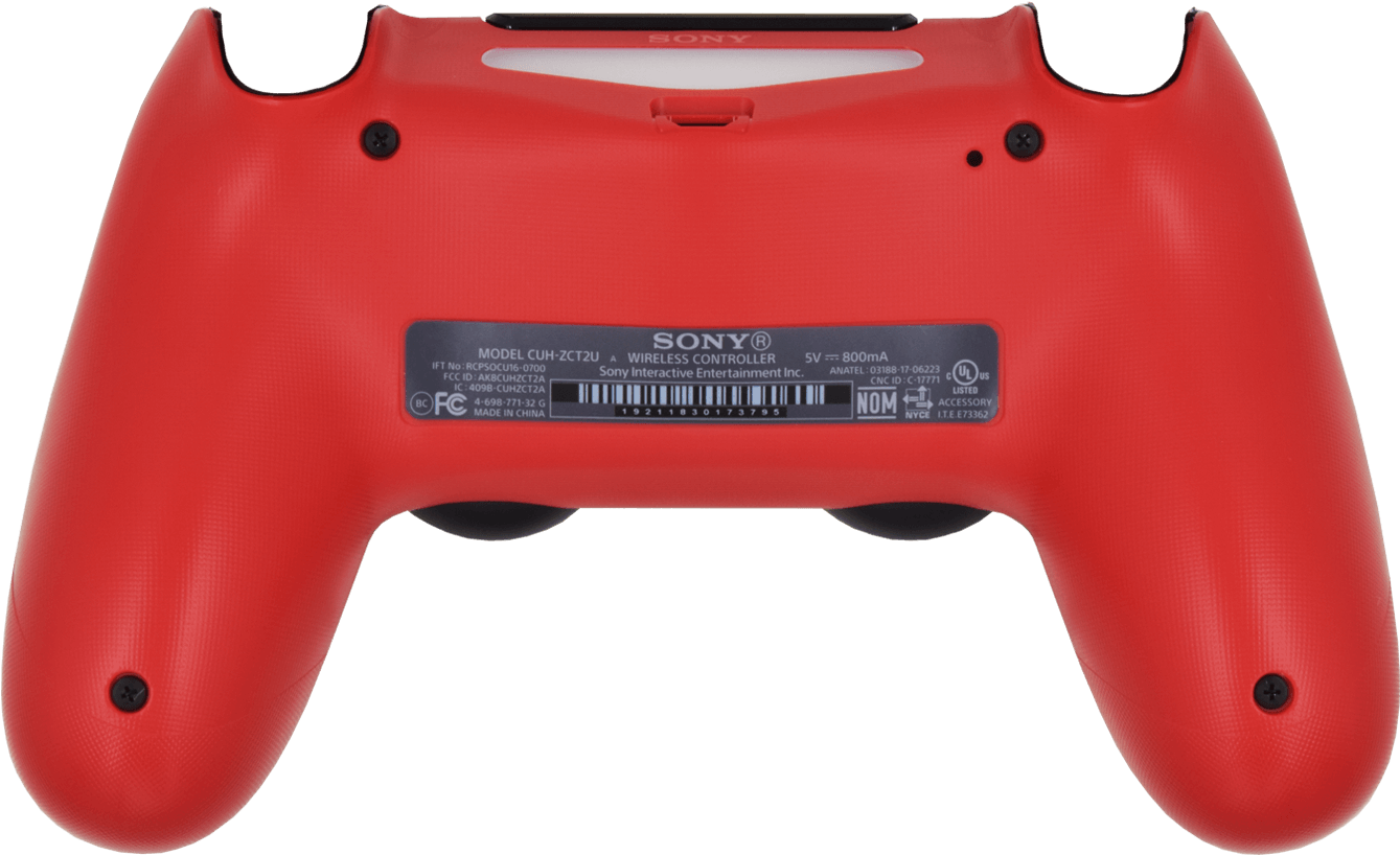 Ps4 Controller Magma Red Back Shell - Playstation Controller Back Drawing (1600x1000), Png Download