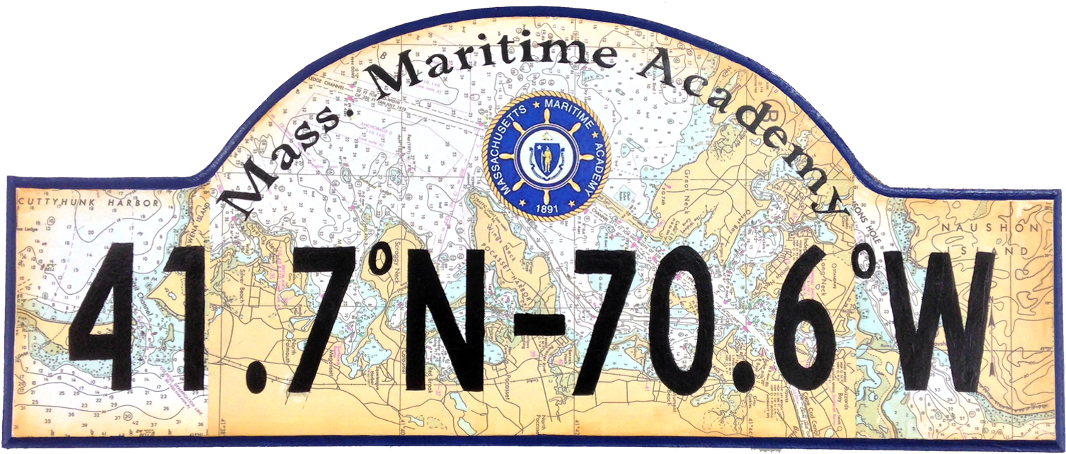 "geo Sign With Nautical Map" By Marylee H - Massachusetts Maritime Academy (1512x648), Png Download