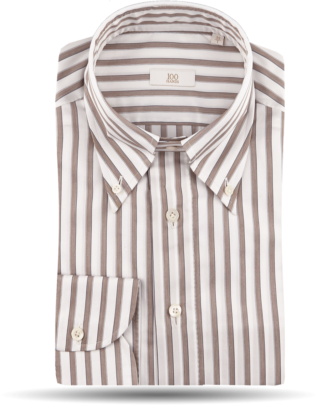 100handsstriped Brown And White Gold Line Tailored - Formal Wear (1440x1440), Png Download