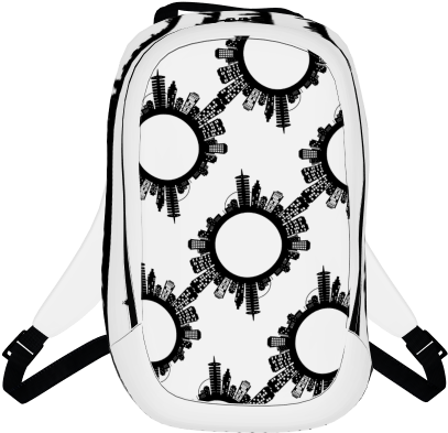 White Chicago Skyline Backpack By Senira - Backpack (590x590), Png Download