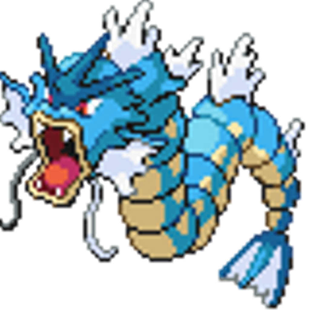 #pokemon #blue #sprite #gyarados #dragon #freetoedit - Pixel Art Pokemon Gyarados (1024x1024), Png Download