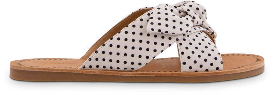Hollie White Black Spot Default - Slide Sandal (1000x463), Png Download