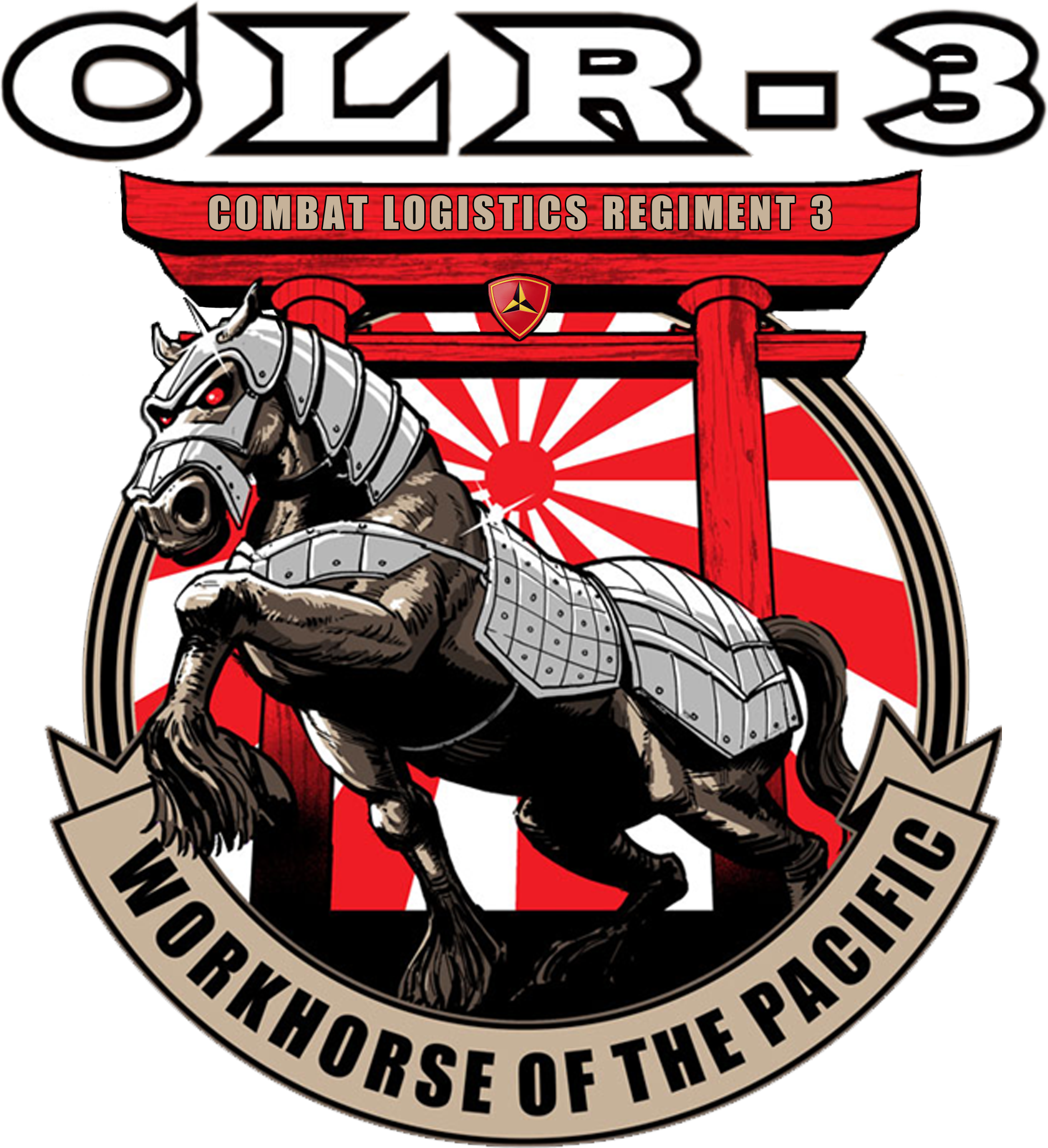 Combat Log Regt 3 Http - Combat Logistics Battalion 1 Logo (2206x2417), Png Download