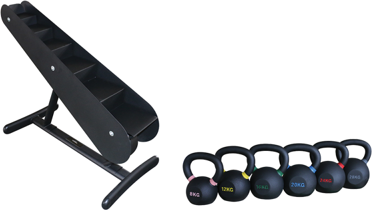 Primal Strength Rebel Kettlebell Set With Rack - Bench (800x800), Png Download