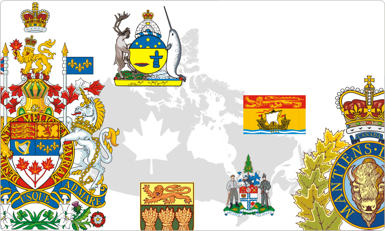 Canadian Flags & Crests / Heraldry Of Canada - Nunavut Coat Of Arms (750x451), Png Download