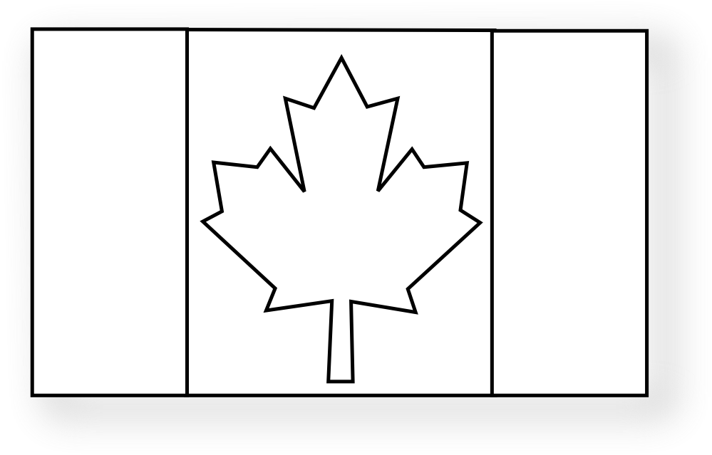 Canadian Flag Black Coloring Book Svg Colouringbook - Canadian Flag Line Art (999x639), Png Download
