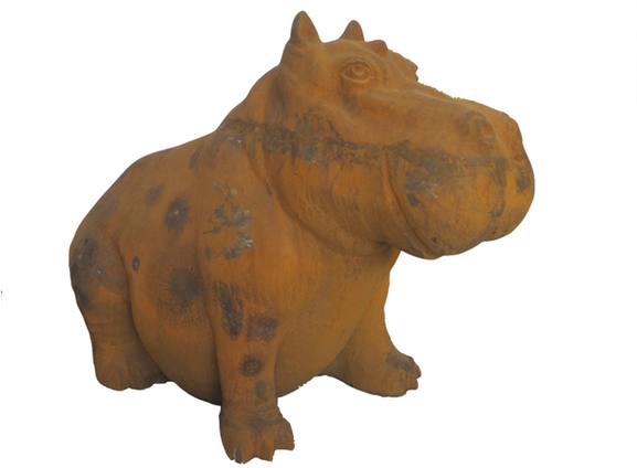 G025 Cast Iron Hippo1 G025 Cast Iron Hippo - Rhinoceros (576x768), Png Download
