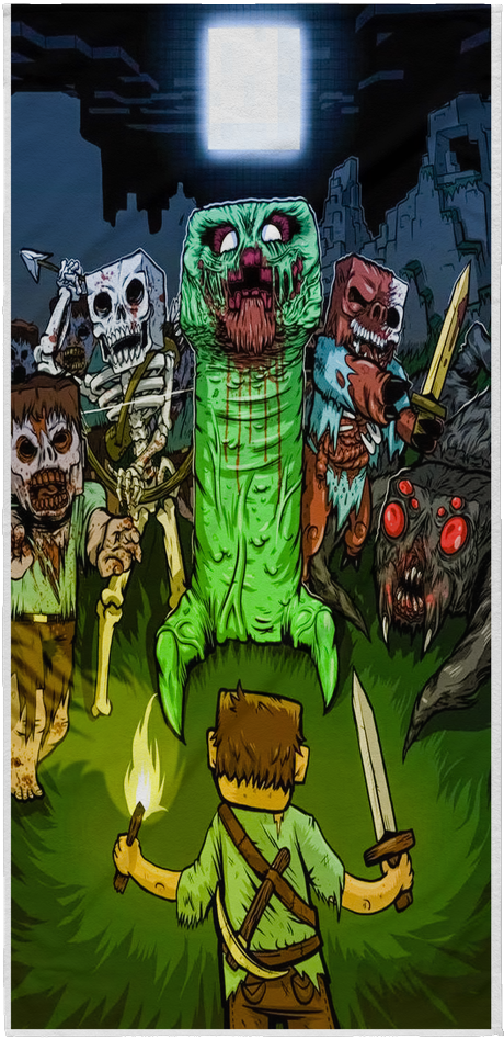 Minecraft Beach Towel Minecraft And Monster - Minecraft Fan Art (1024x1024), Png Download