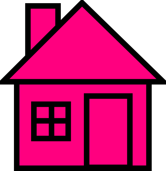 582 X 600 2 - Clip Art Pink House (582x600), Png Download