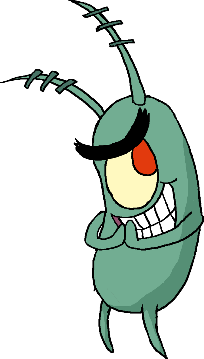 Little Black Belt - Plankton From Spongebob Transparent (674x1185), Png Download