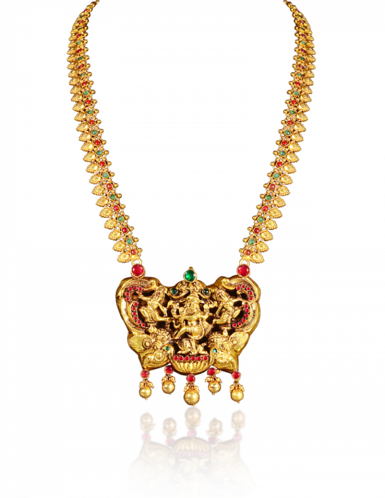 Wedding Jewellery, Jewellery Idea, Jewellery Stores - Traditional Red Stone Gold Necklace Designs (768x993), Png Download