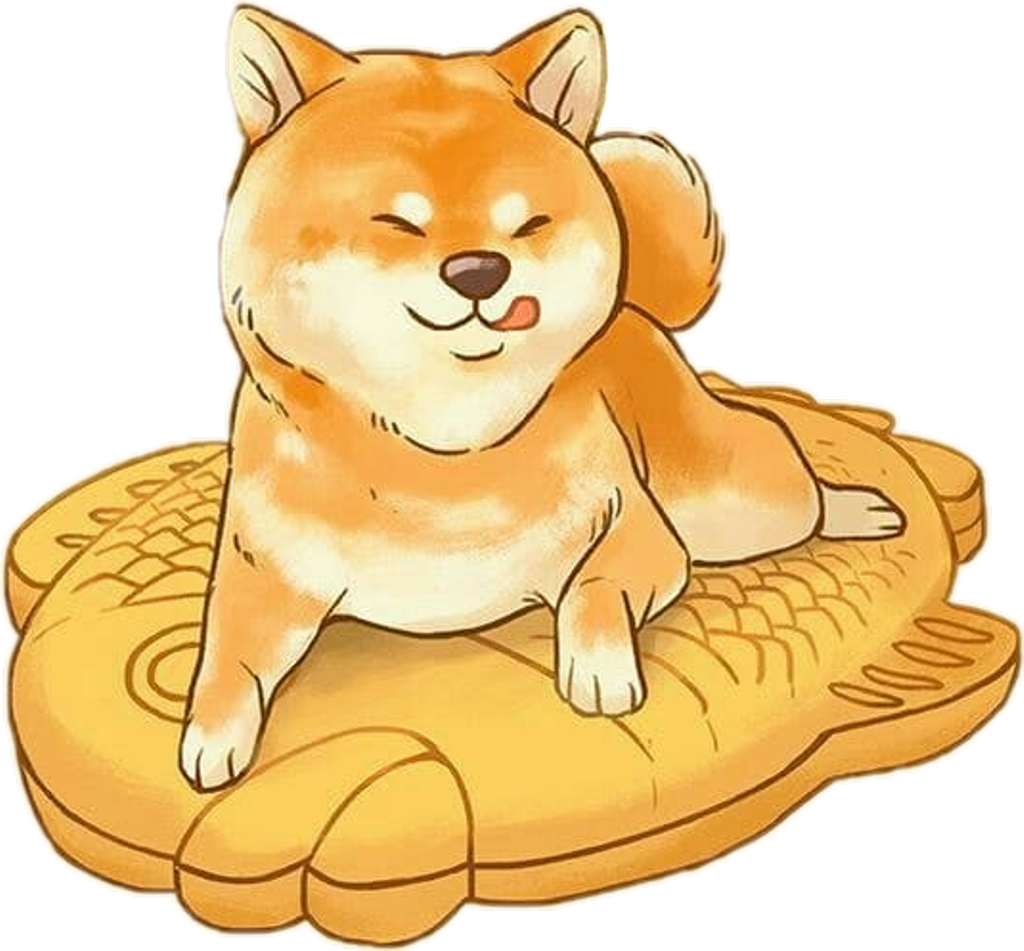 Anime Dog Anime Dog Aes Tumblr Aesthetic Sticker By - Anime Animated Shiba Inu (1024x951), Png Download