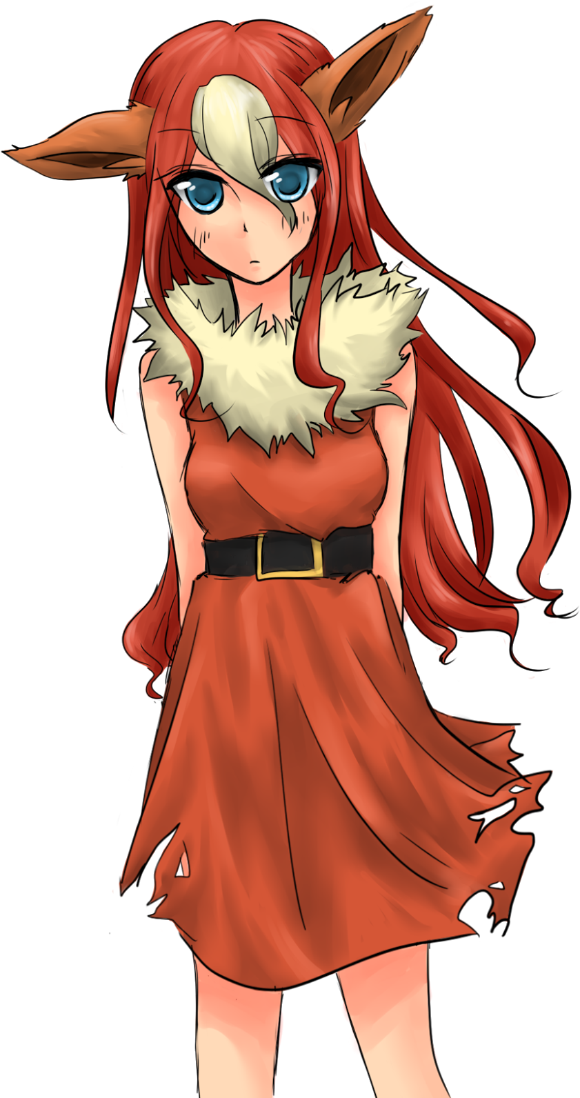 Flareon - Flareon As A Human Girl (880x1600), Png Download