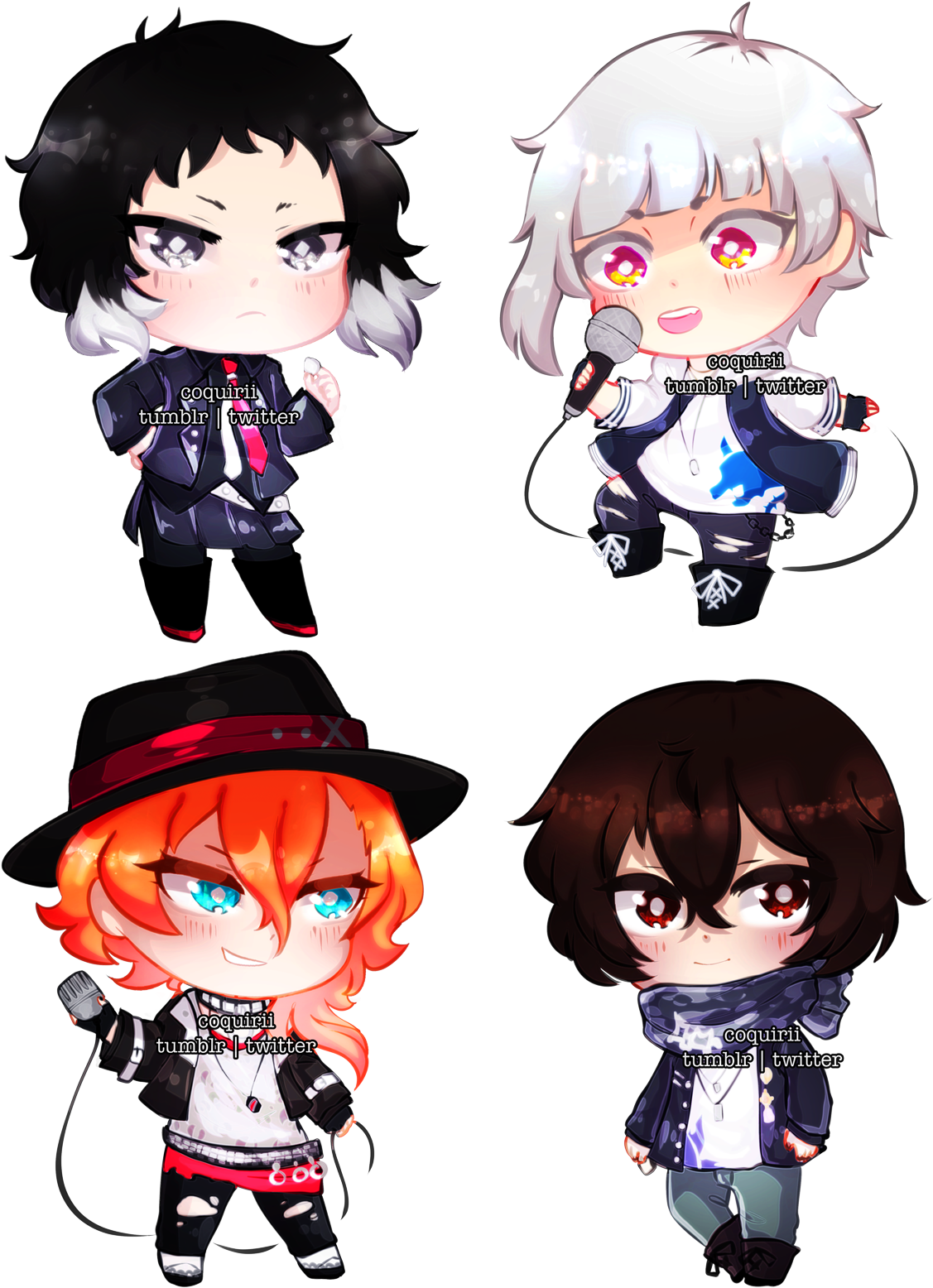 [holographic] Bungou Stray Dogs Acrylic Charms • Coquirii - Cartoon (1226x1600), Png Download