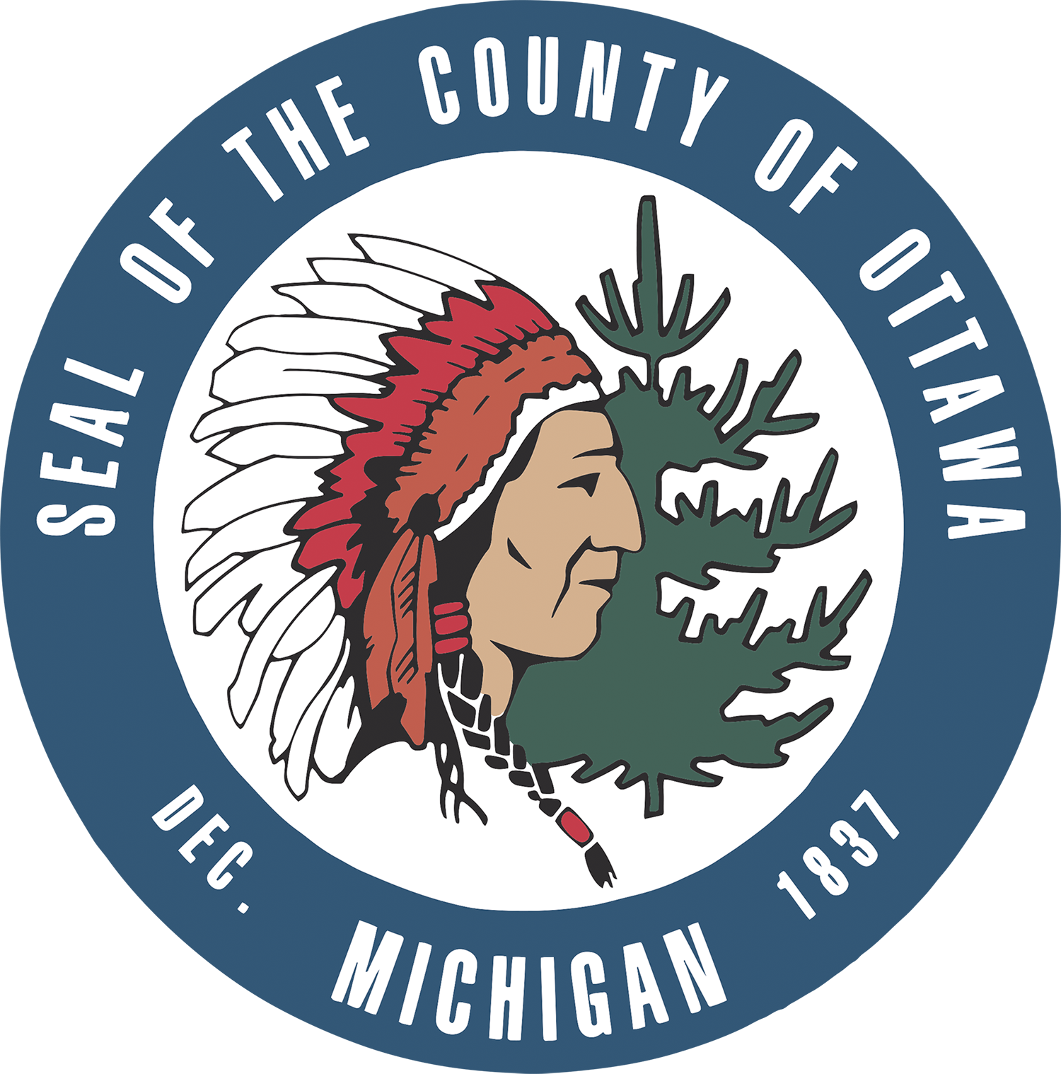 Ottawa County, Michigan Logo - Ottawa County Mi Logo (1500x1518), Png Download