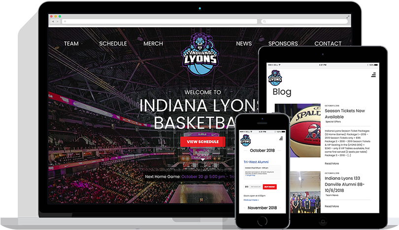 Indiana Lyons Basketball Responsive Website Design - Beauty Salon Responsive Template (1080x654), Png Download