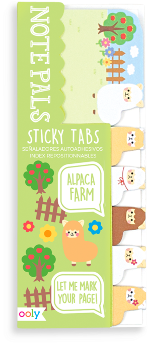 Set Of 90 Sticky Tabs With Alpaca Designs - Ooly Note Pals Sticky Tabs (800x800), Png Download