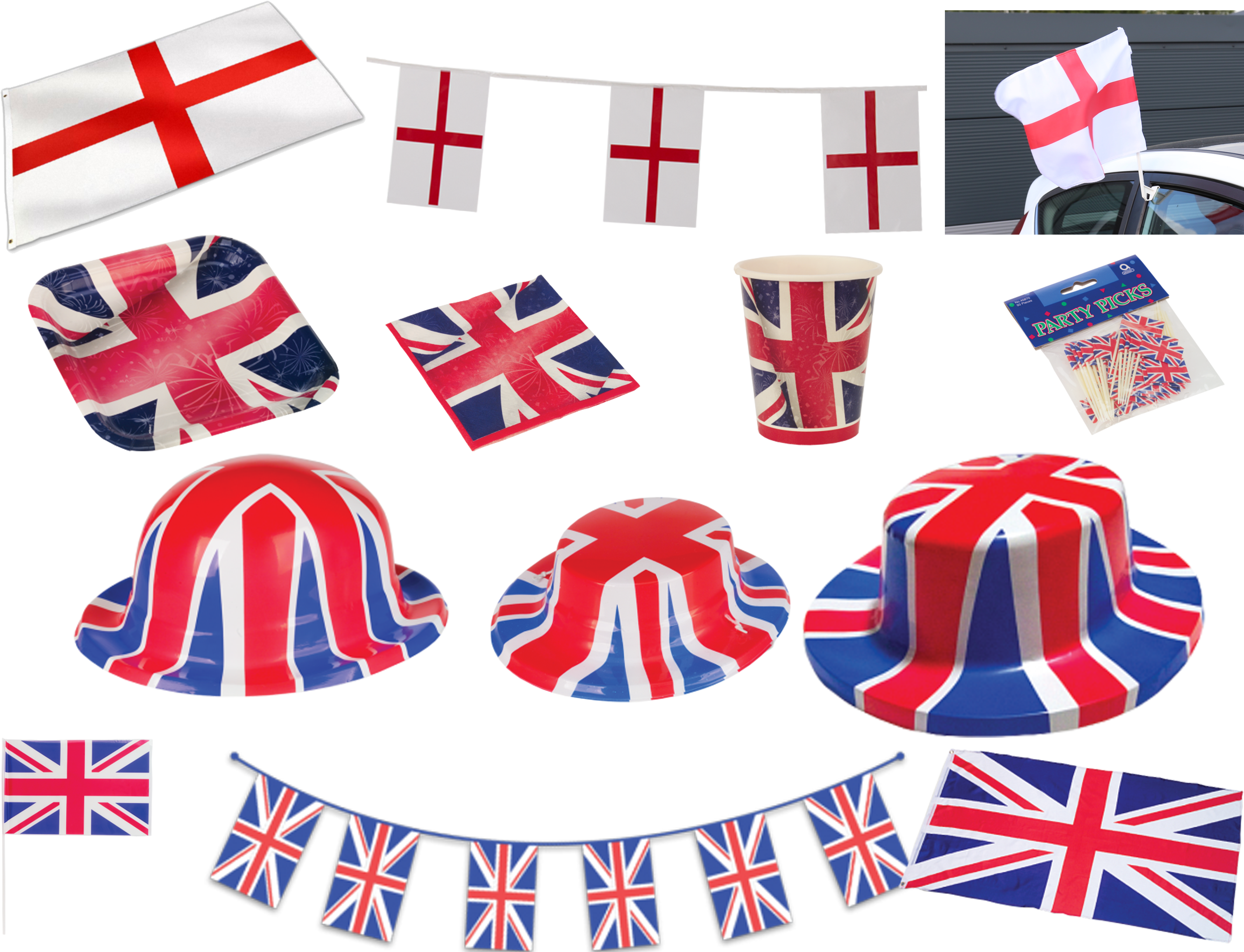 Web Offer England And Union Jack Flags And Bunting (5480x4110), Png Download