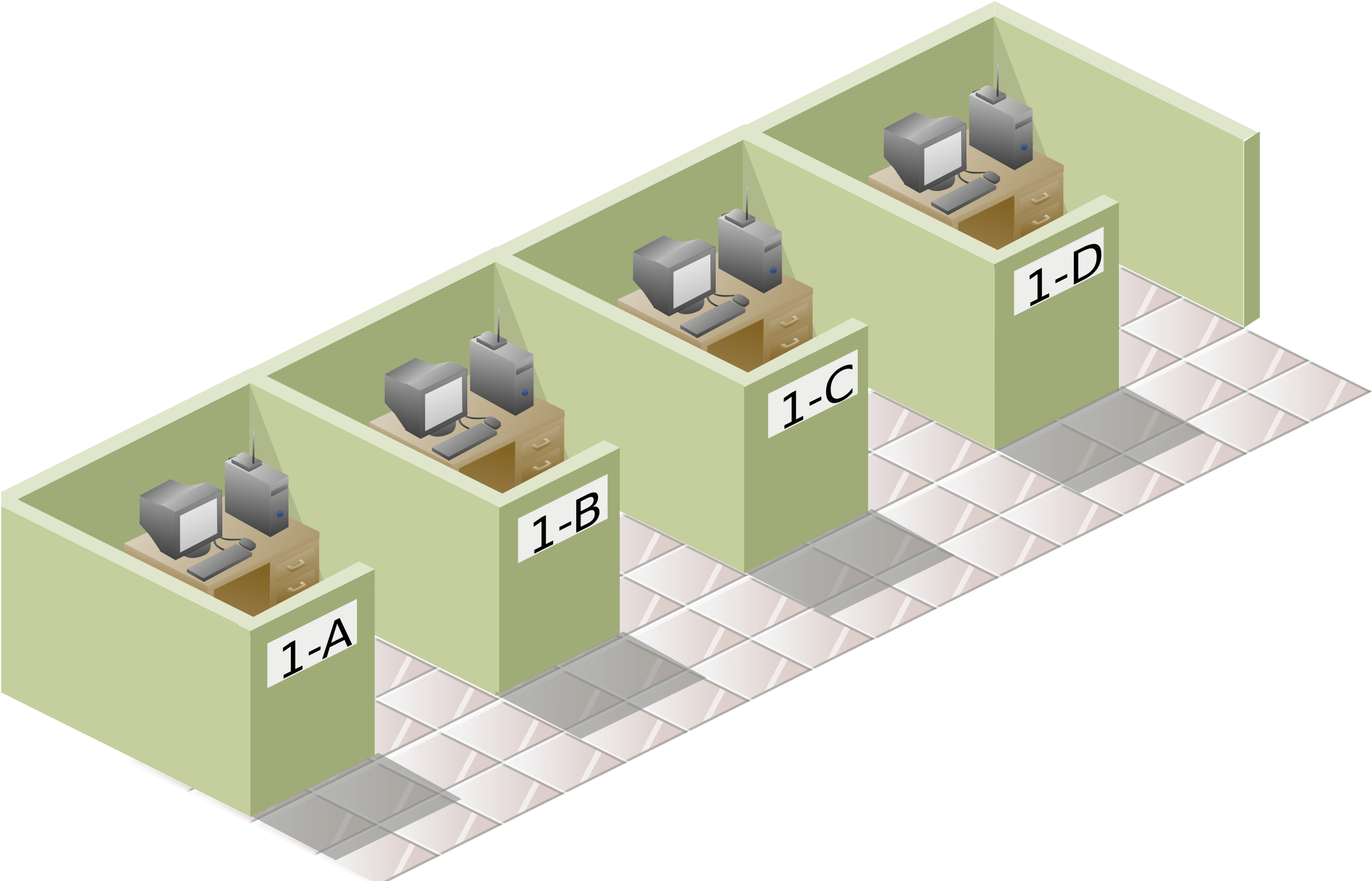 Clipart Office - Cubicle Office Clipart (2400x1520), Png Download