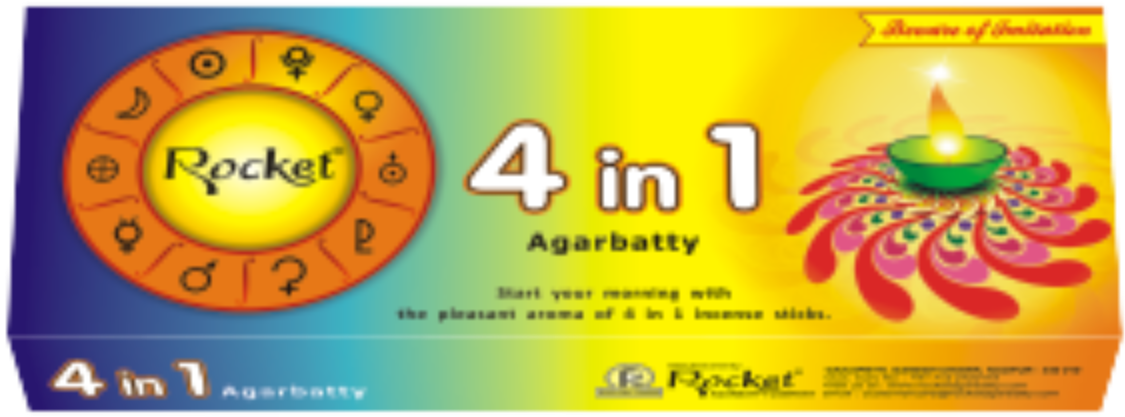 Rocket 4 In 1 Rocket Agarbatti - Label (1200x1200), Png Download