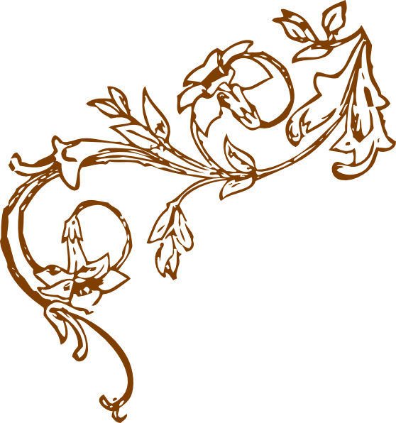 Brown Flower Corner Png (558x596), Png Download