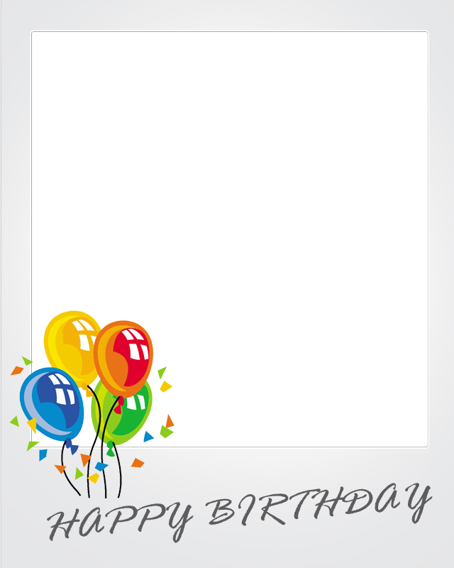 Happy Birthday Polaroid Frame - Balloons Clip Art (640x800), Png Download