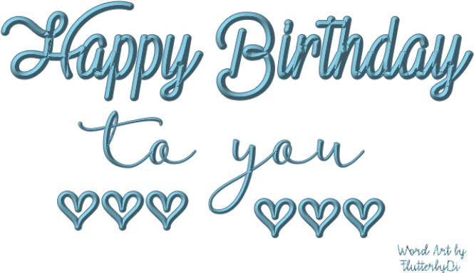 Ftu Happy Birthday Word Art By Flutterbydi - Happy Birthday Png Word (700x404), Png Download